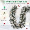 270CM Flocked Christmas Rattan & 61CM Christmas Wreath for Decoration