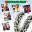 270CM Flocked Christmas Rattan & 61CM Christmas Wreath for Decoration
