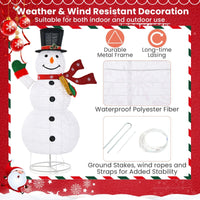180 CM Lighted Christmas Snowman with Metal Stand and 200 Colorful LED Lights