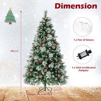 1.85M Pre-Lit Christmas Tree with Pine Needle
