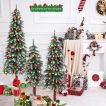 90cm/120cm/150cm Artificial Xmas Tree with PVC Branch Tips & Warm White LED Lights