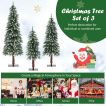 90cm/120cm/150cm Artificial Xmas Tree with PVC Branch Tips & Warm White LED Lights