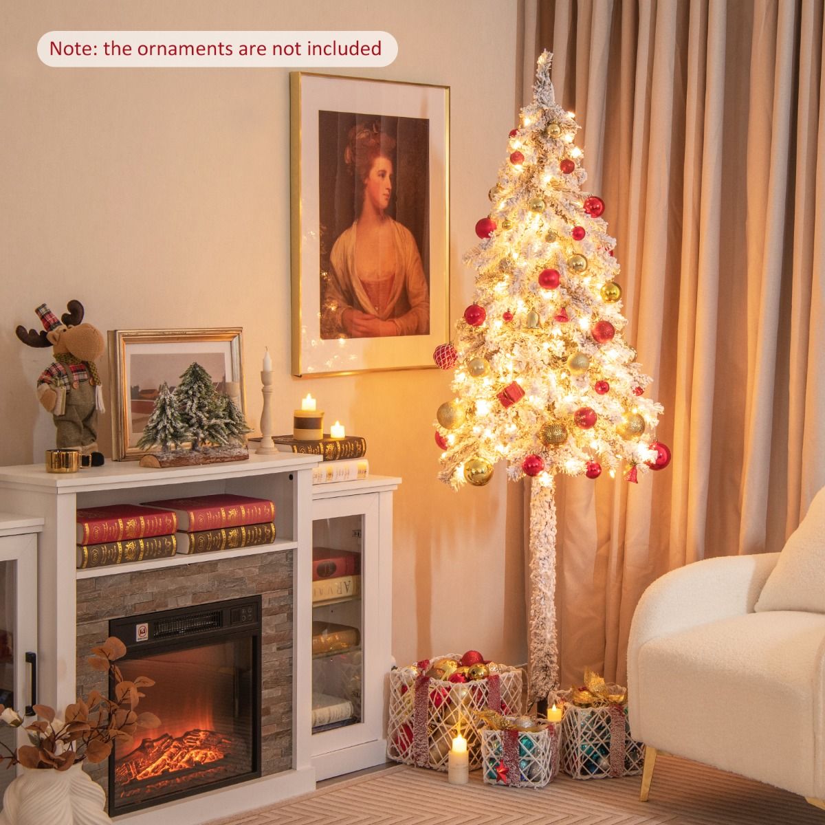 185CM Pre-Lit Artificial Christmas Tree with 442 Branch Tips