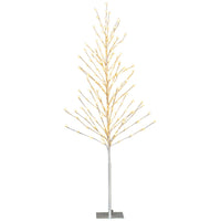 155/186 CM Lighted Birch Tree, Artificial Christmas Twig Tree with 168/200 Warm-White LED Lights