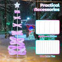 210 cm Outdoor Spiral Christmas Tree with 341 LED Lights for Party/Home Decoration