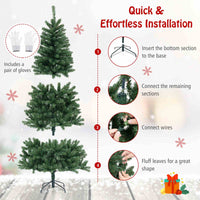 1.8/2.1/2.4M Pre-Lit Christmas Tree Artificial Xmas Decor w/8 Lighting Modes