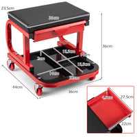 Mechanic Rolling Stool with Tool Trays and Magnetic Drawer