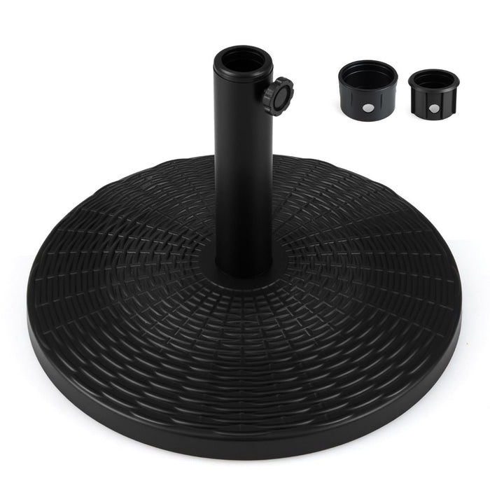 Concrete Patio Umbrella Base Heavy-duty Round Umbrella Stand with Rattan Pattern