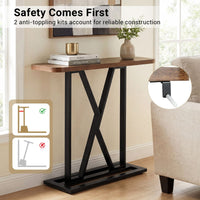 100 cm Rectangular Console Table with Geometric Metal Frame