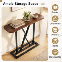 100 cm Rectangular Console Table with Geometric Metal Frame