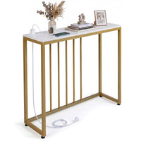 Console Table with Charging Station Entryway Table with Power Outlets