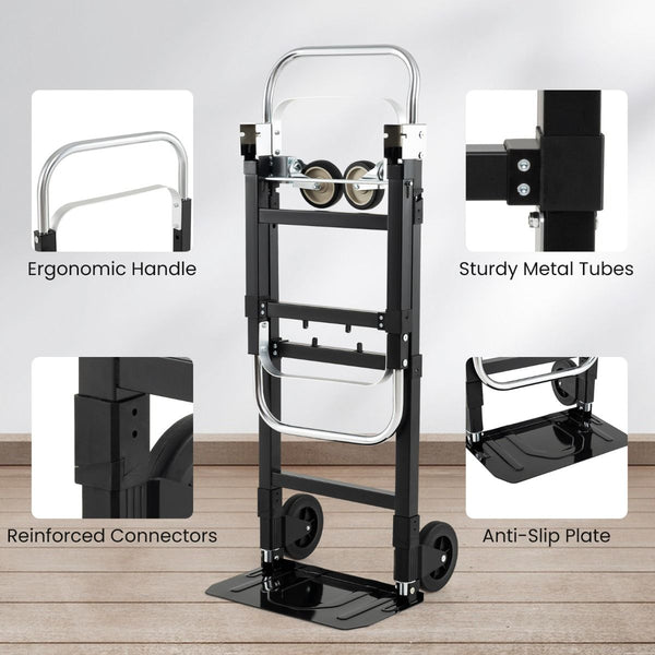 3 in 1 Convertible Hand Truck with Retractable Handle and Wheels