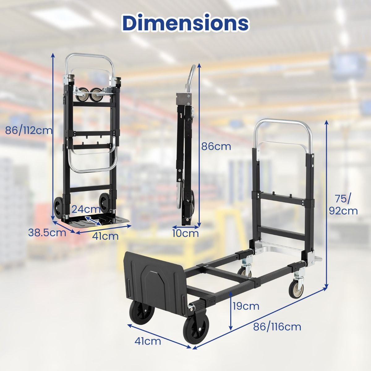3 in 1 Convertible Hand Truck with Retractable Handle and Wheels