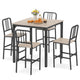 Counter Height Dining Table Set for 4 5-Piece Kitchen Bar Table and Chairs Set
