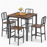 Counter Height Dining Table Set for 4 5-Piece Kitchen Bar Table and Chairs Set