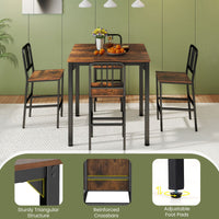 Counter Height Dining Table Set for 4 5-Piece Kitchen Bar Table and Chairs Set