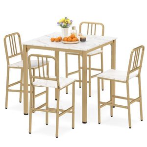 Counter Height Dining Table Set for 4 5-Piece Kitchen Bar Table and Chairs Set