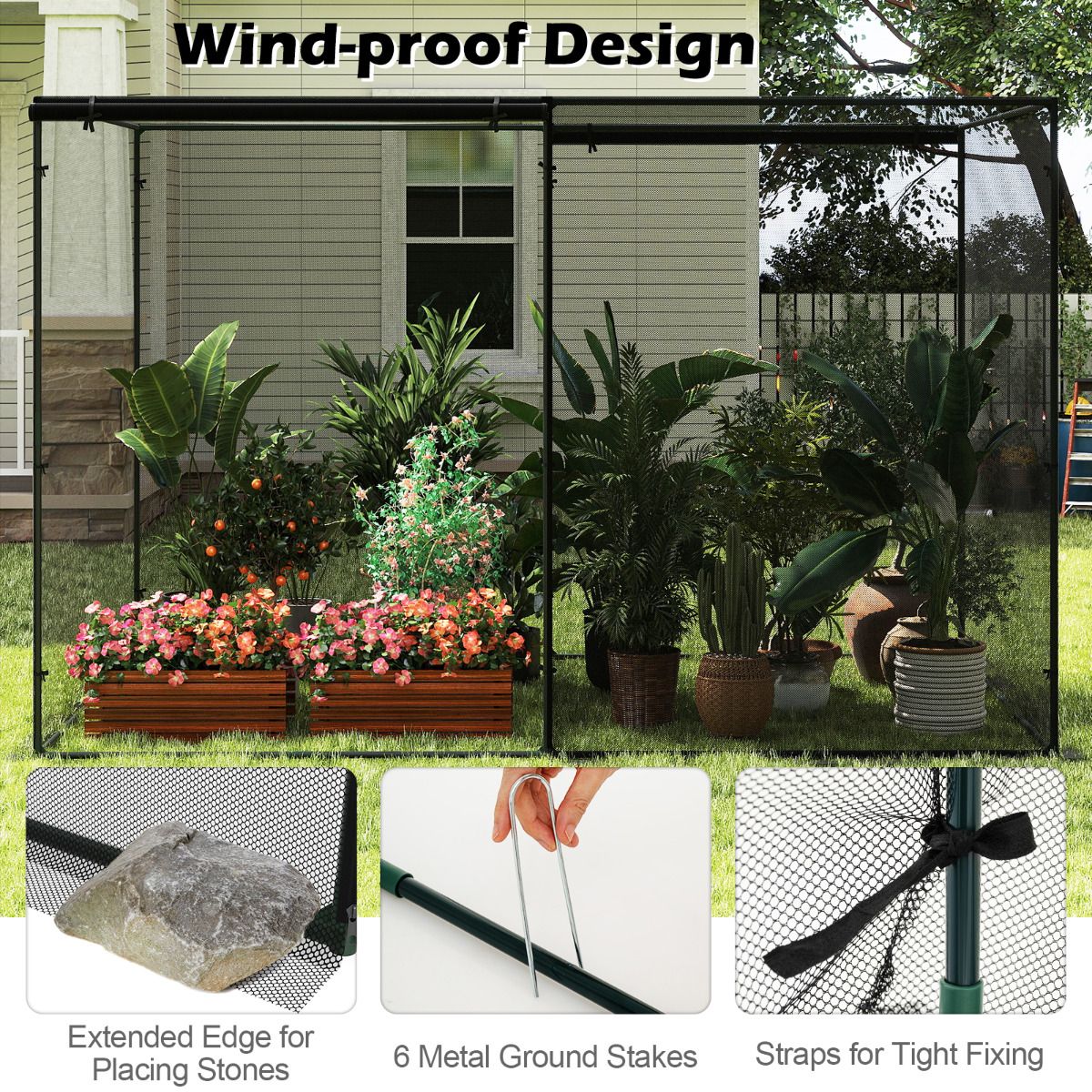 Crop Cages for Garden Plant with 6 Ground Nails