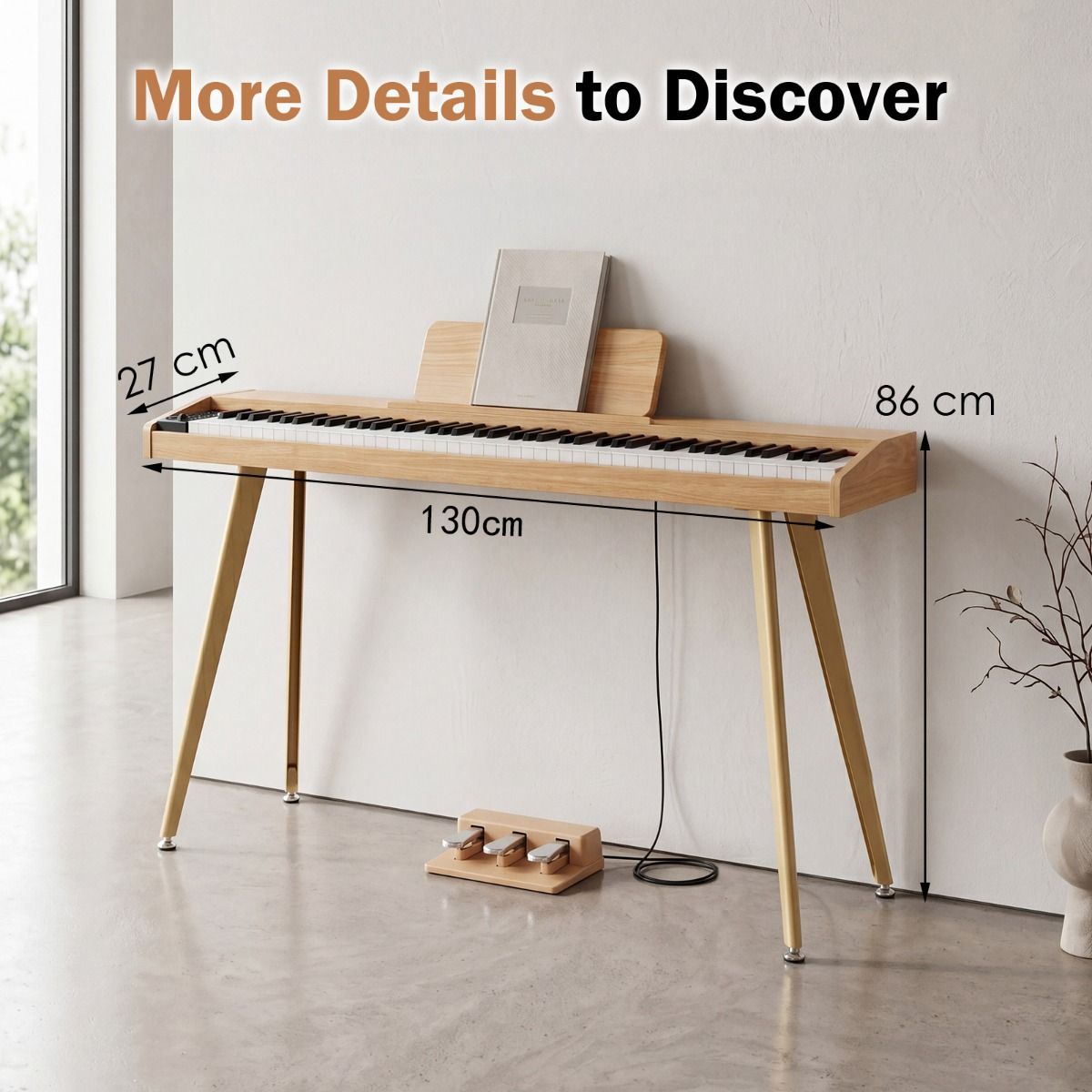 Electric Piano for Beginners with 800 Tones 600 Rhythms and USB MIDI