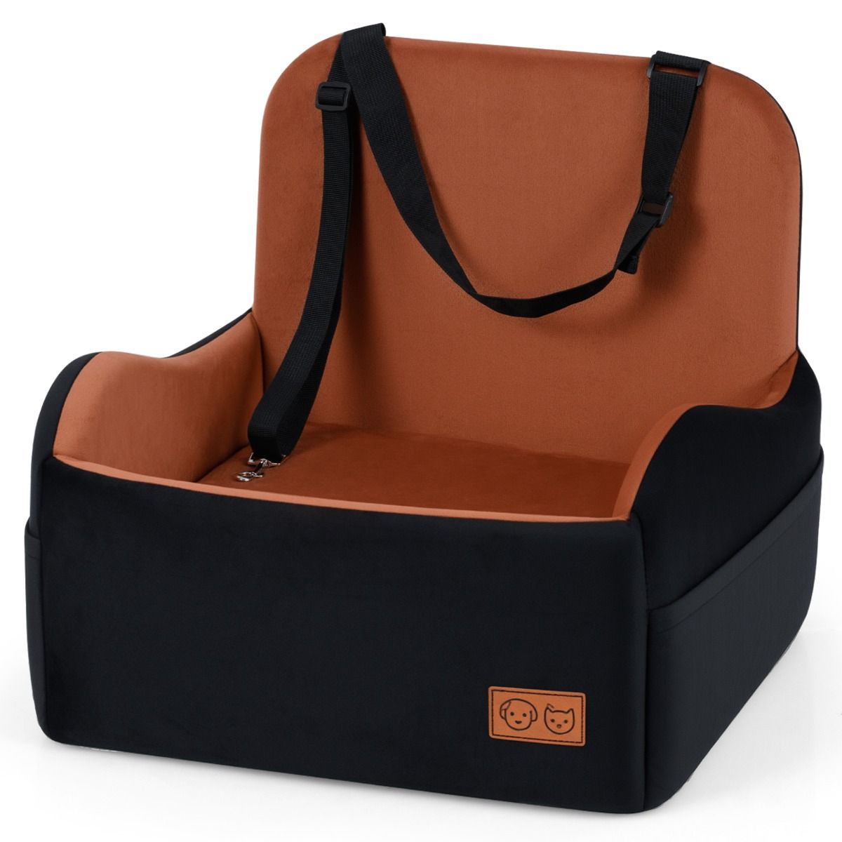 Dog Booster Car Seat for S/M Dogs Detachable Elevated Pet Seat with Cushion