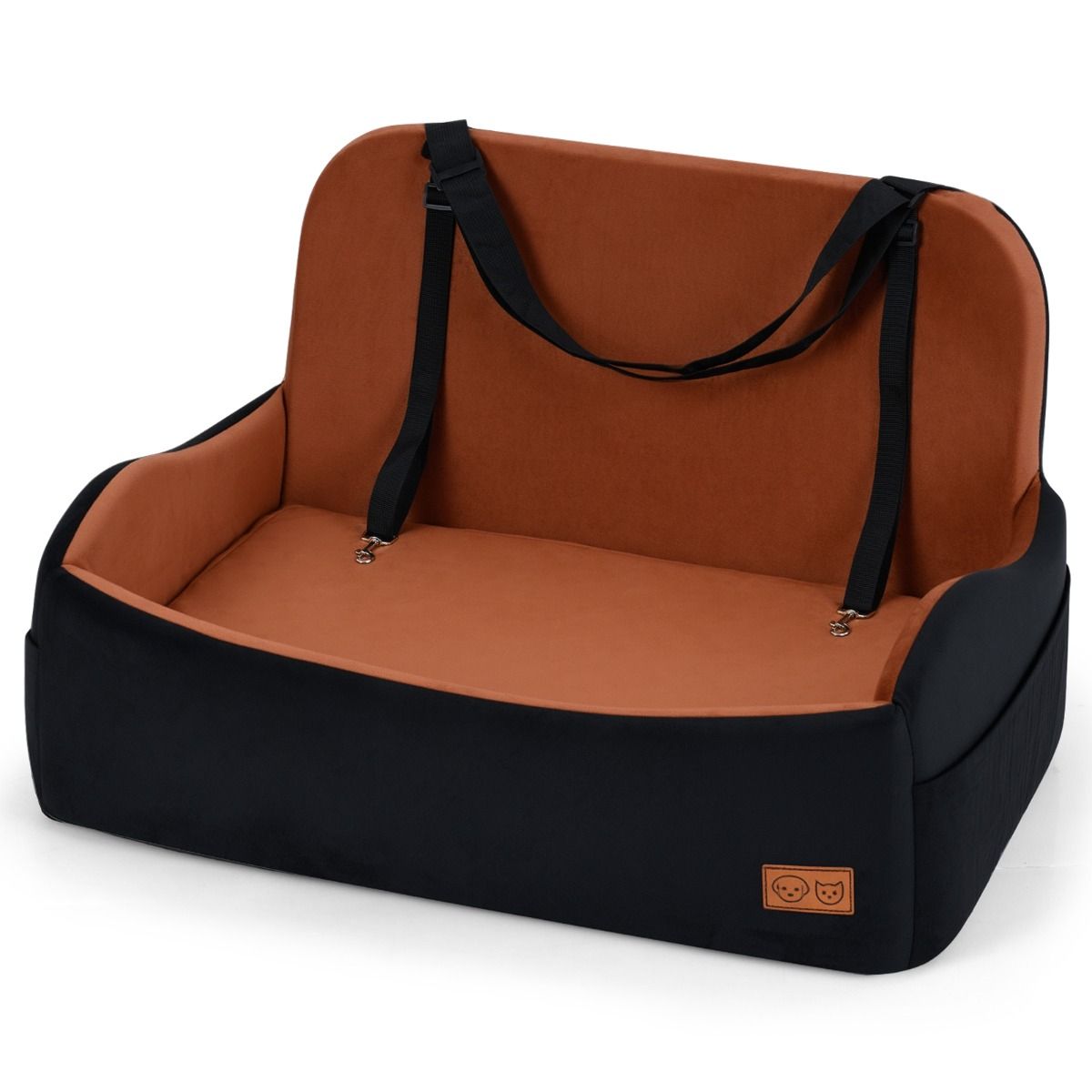 Dog Booster Car Seat for S/M Dogs Detachable Elevated Pet Seat with Cushion