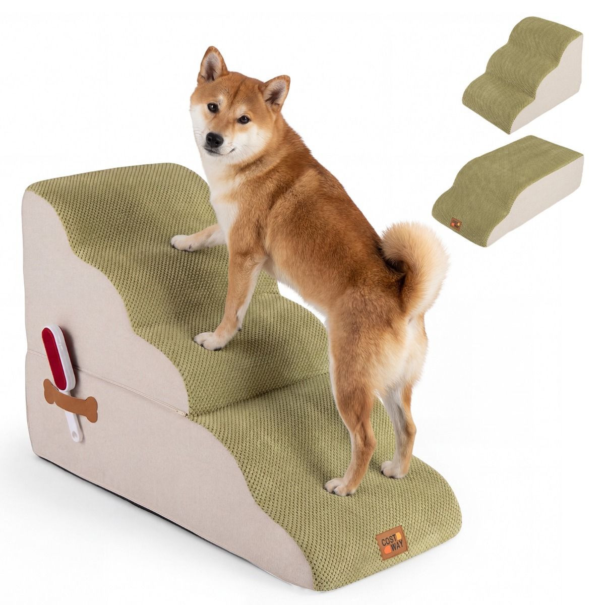 4/5-step Dog Foam Stairs with Non-slip Bottom and Washable Cover