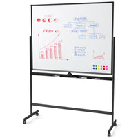 Double-Sided Magnetic Dry Erase Board with Stand and 2 Adjustable Heights