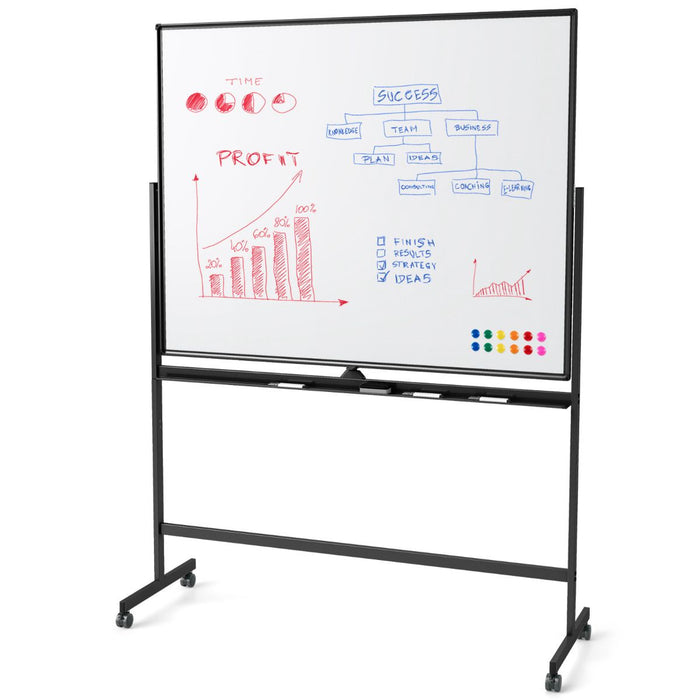 Double-Sided Magnetic Dry Erase Board with Stand and 2 Adjustable Heights
