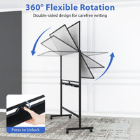 Double-Sided Magnetic Dry Erase Board with Stand and 2 Adjustable Heights