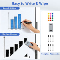 Double-Sided Magnetic Dry Erase Board with Stand and 2 Adjustable Heights