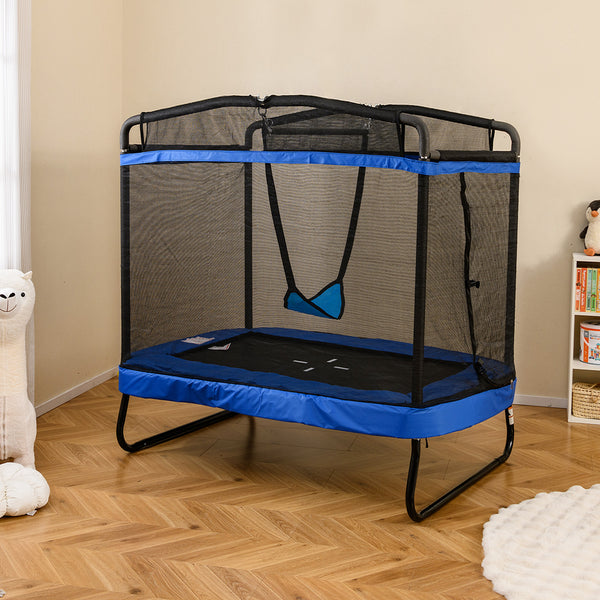 6 FT Kids Trampoline with Swing and Horizontal Bar