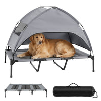 Elevated Dog Bed with Canopy and Removable Shade Tent for Small Dogs