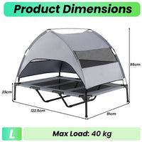 Elevated Dog Bed with Canopy and Removable Shade Tent for Small Dogs