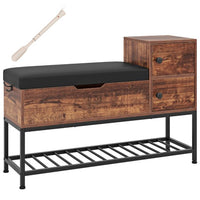 Entryway Bench with Flip Top Box and 2 Door Cabinets for Hallway Living Room