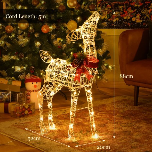 Pre-Lit LED Light up Reindeer with Exquisite Design for Decoration