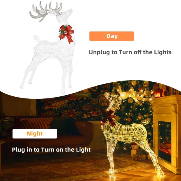 Pre-Lit LED Light up Reindeer with Exquisite Design for Decoration