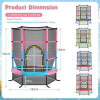 Kid Round Trampoline, 4.5ft Children Outdoor & Indoor Jumping Bed