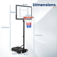 Basketball Hoop Outdoor 1.55-2.1M Height Adjustable