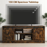Farmhouse TV Stand for 70" TVs Entertainment Center with Sliding Barn Doors