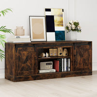 Farmhouse TV Stand for 70" TVs Entertainment Center with Sliding Barn Doors
