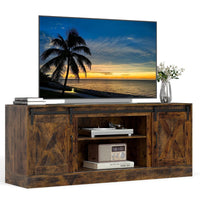 Farmhouse TV Stand for 70" TVs Entertainment Center with Sliding Barn Doors