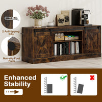 Farmhouse TV Stand for 70" TVs Entertainment Center with Sliding Barn Doors