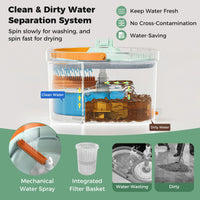 Flat Floor Mop and Bucket System with Mope Heads and Washable Microfiber Pads