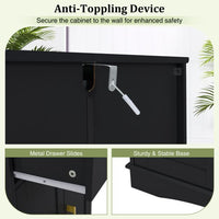Floor Storage Cabinet with Drawer and Adjustable Shelf