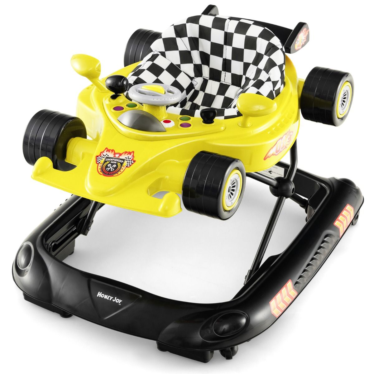 Foldable Baby Walker with 3 Adjustable Height Settings for 7-14 Months Boys Girls