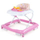 Foldable Baby Walker with 3 Adjustable Heights Comfy Padded Seat Lights and Music Tray