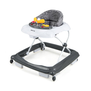 Foldable Baby Walker with 3 Adjustable Heights Comfy Padded Seat Lights and Music Tray