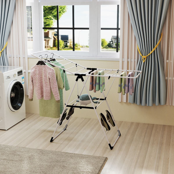 Foldable Drying Rack Space-Saving Laundry Clothes Storage w/ Stainless Steel