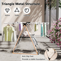 Foldable Drying Rack Space-Saving Laundry Clothes Storage w/ Stainless Steel
