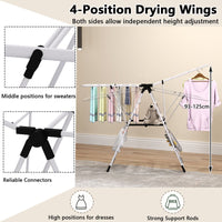 Foldable Drying Rack Space-Saving Laundry Clothes Storage w/ Stainless Steel